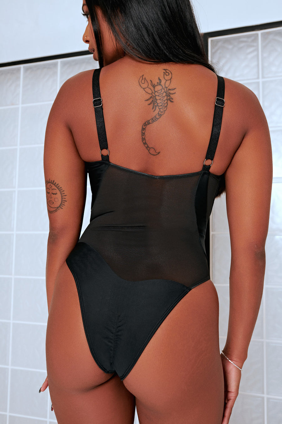 Silhouette One-Piece Body Suit Black with Black