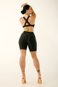 Haley Crossover Sports Bra - Black
