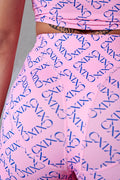 119 Biker Shorts - Pink with Print