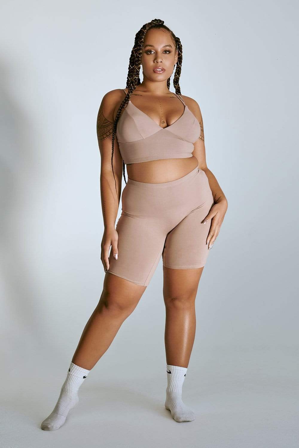 LuxLounge Biker Shorts - Taupe – CXIX