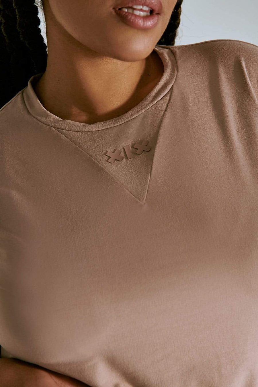 LuxLounge Oversized T-Shirt - Taupe Top