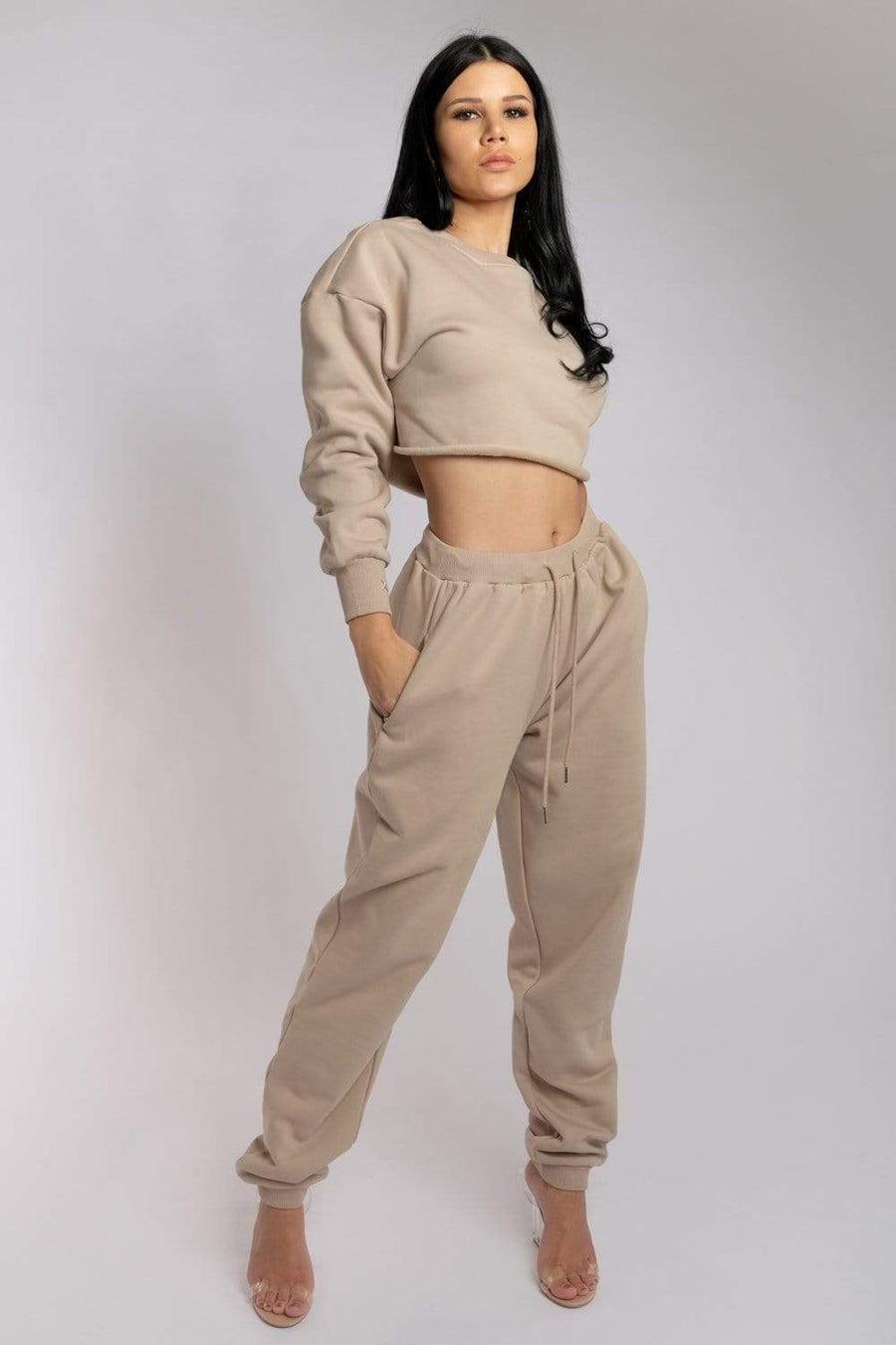 Oversized Jogger Bottoms - Fawn Jogger bottoms
