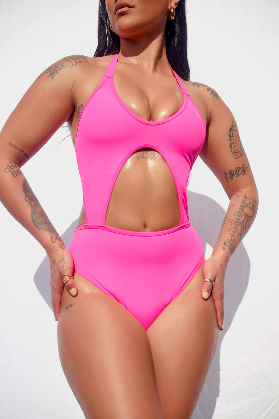 festival bodysuit pink cut out cutout