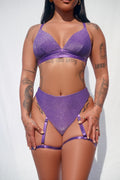 sparkle purple festival co ord two piece harness