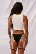 Bootyshake Bottoms - Decade Edition - White with Black Rhinestones Anniversary Exclusive