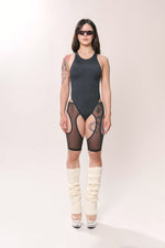DollHaus Sleeveless Mesh Bodysuit - Black