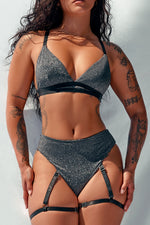 Cora Top - Black with Silver Sparkle