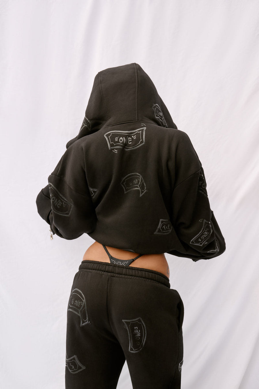 ZIP UP Hoodie - G'ONE$  - Black/Black