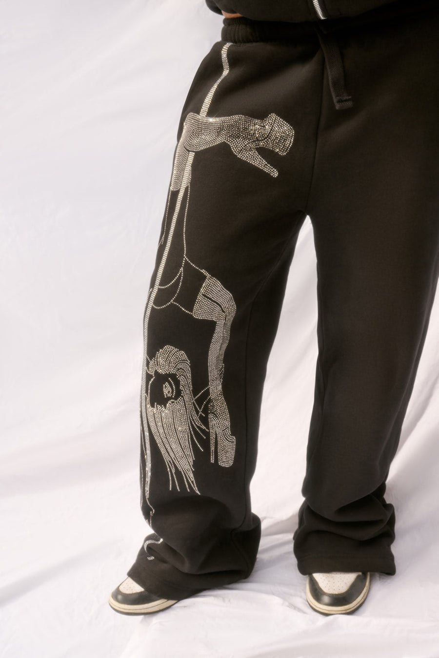WIDE LEG Sweatpants - Pole Dancer Ep 2 - Black/Silver
