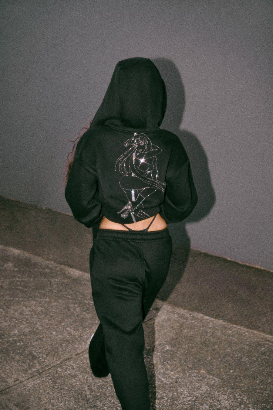 WIDE LEG Sweatpants - Pole Dancer Ep 2 - Black/Silver