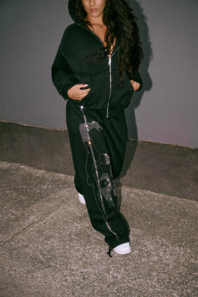 Pole Dancer Ep 2 Wide Leg Sweatpants - Black/Silver – CXIX