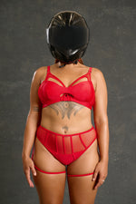 Axle High Waist Garter Bottoms - Ferarri Red