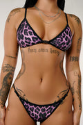 HOAH Bikini Clasp Miami Bottoms - Purple Leopard