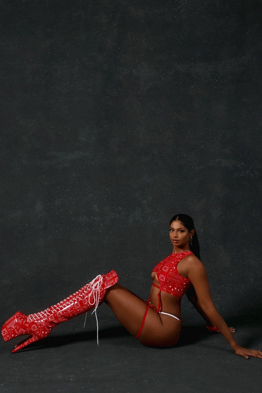 Buckle Up Garter Top - Drop it Like its THOT - Red