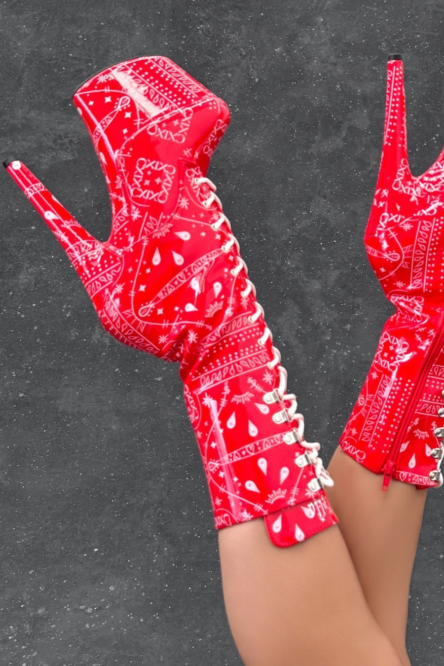 Drop it Like its THOT - Calf Boot - 7INCH - Red