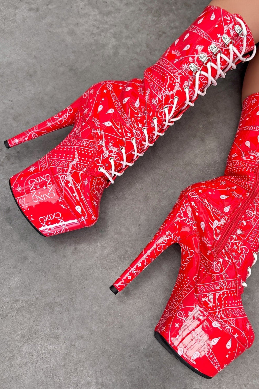 Drop it Like its THOT - Calf Boot - 7INCH - Red