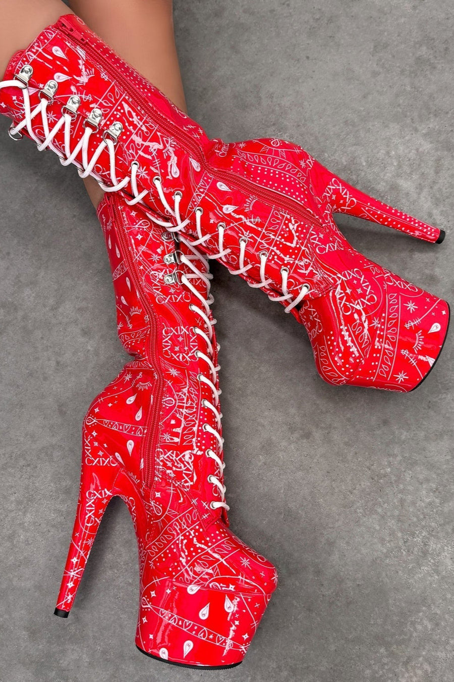Drop it Like its THOT - Calf Boot - 7INCH - Red