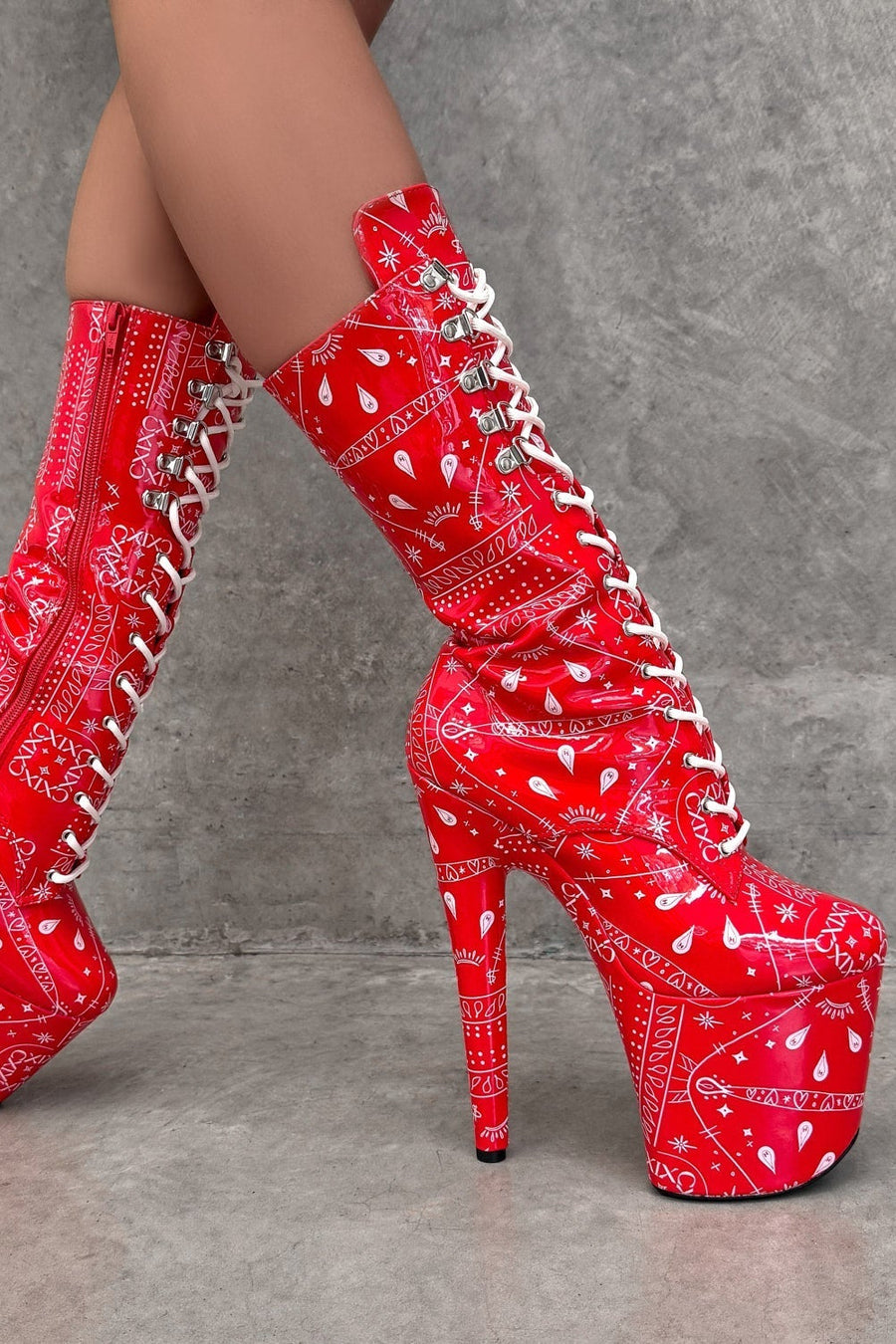 Drop it Like its THOT - Calf Boot - 8INCH - Red