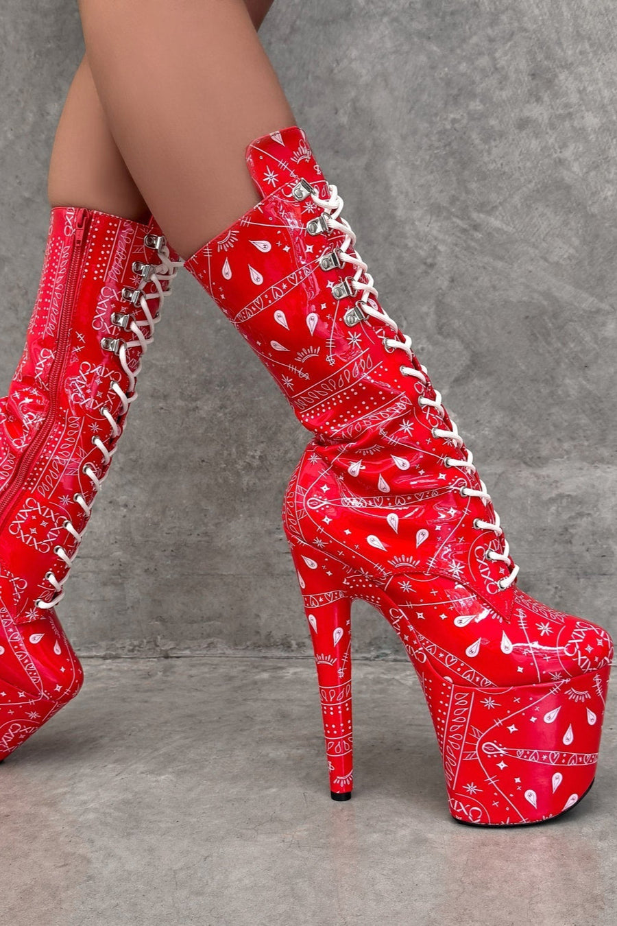 Drop it Like its THOT - Calf Boot - 8INCH - Red