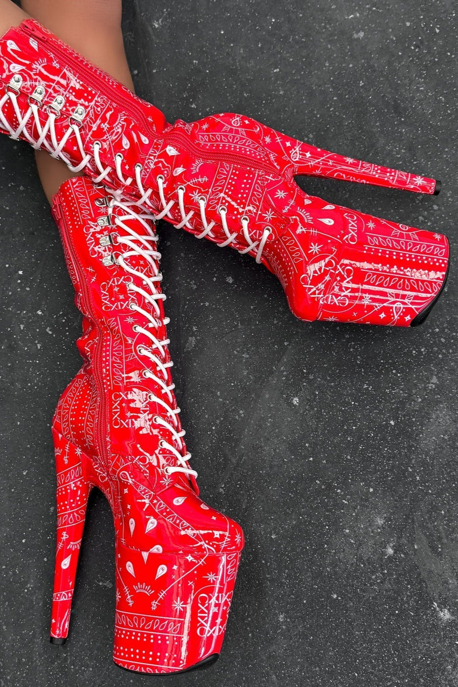 Drop it Like its THOT - Calf Boot - 8INCH - Red