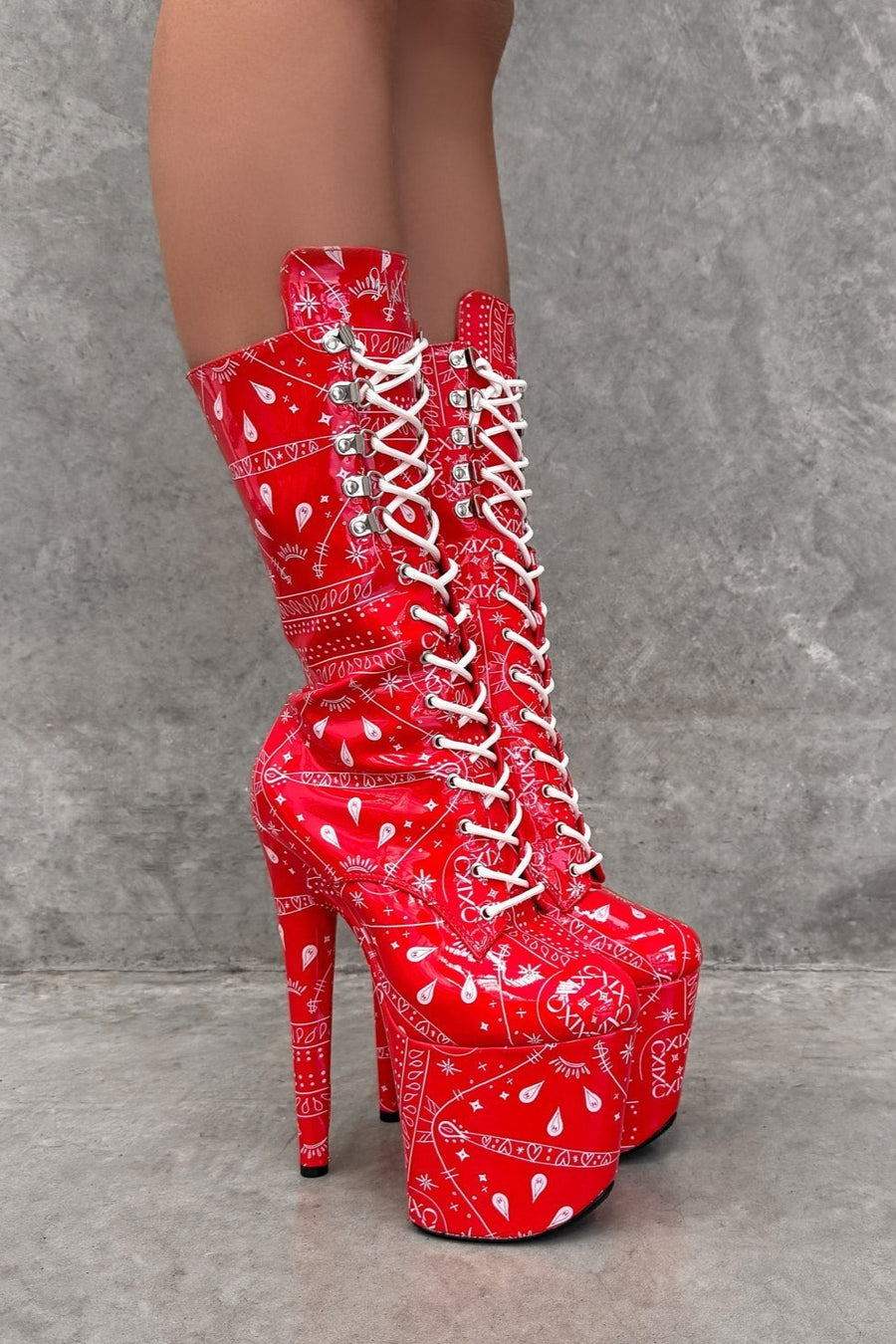 Drop it Like its THOT - Calf Boot - 8INCH - Red