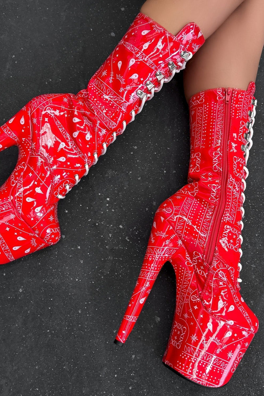 Drop it Like its THOT - Calf Boot - 8INCH - Red
