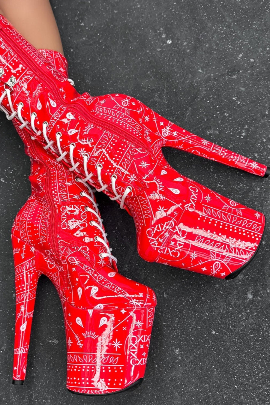 Drop it Like its THOT - Calf Boot - 8INCH - Red