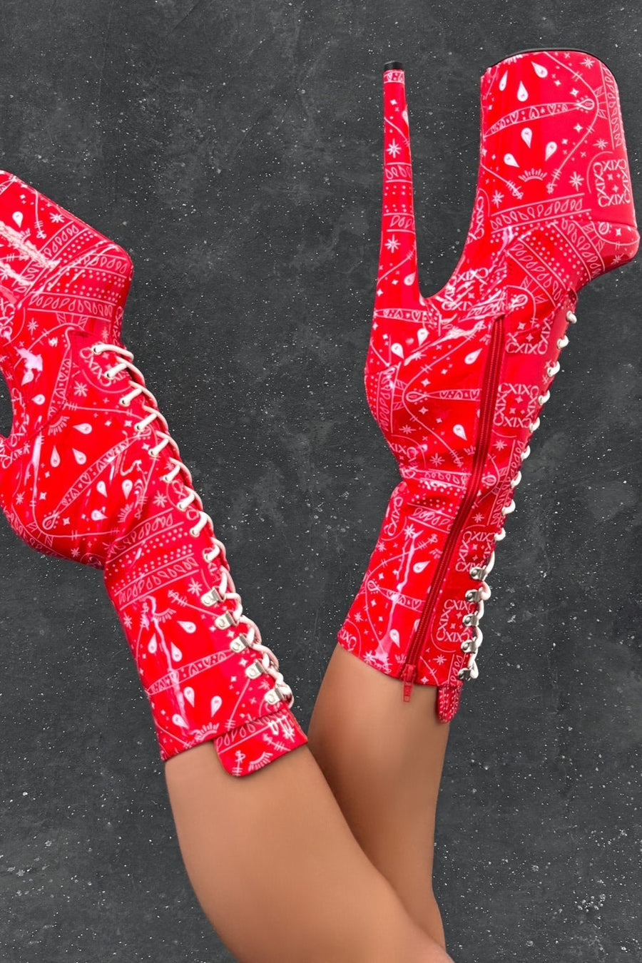 Drop it Like its THOT - Calf Boot - 9INCH - Red