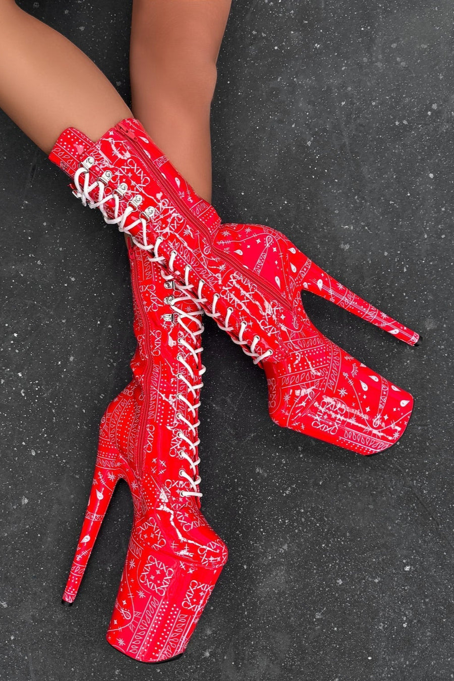 Drop it Like its THOT - Calf Boot - 9INCH - Red