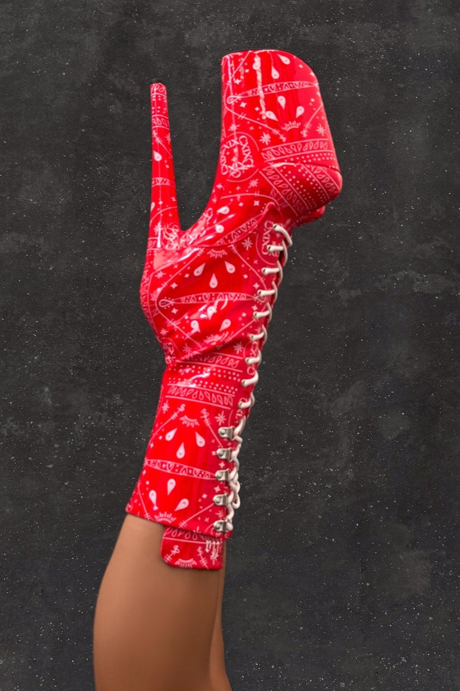 Drop it Like its THOT - Calf Boot - 9INCH - Red