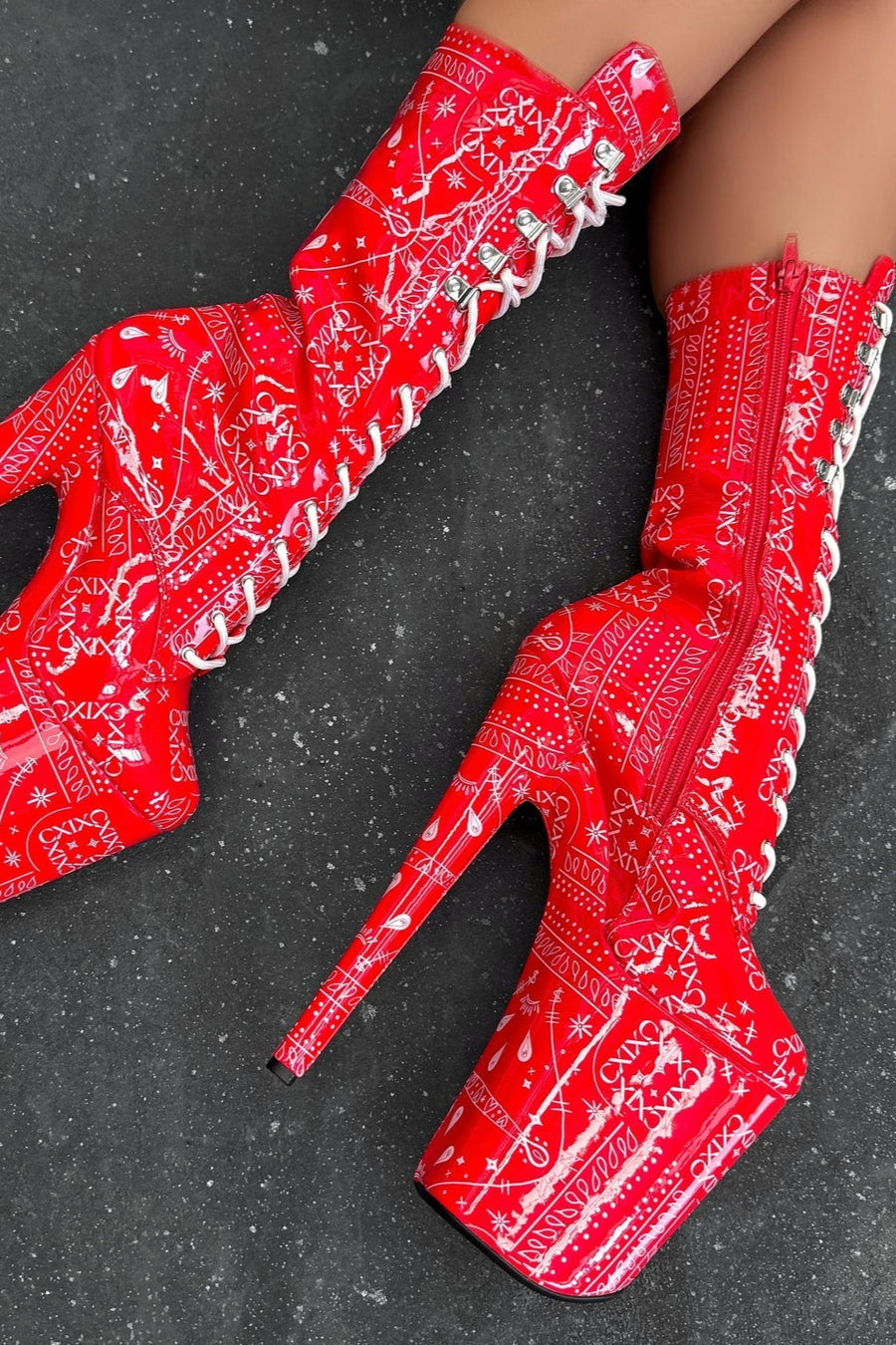Drop it Like its THOT - Calf Boot - 9INCH - Red