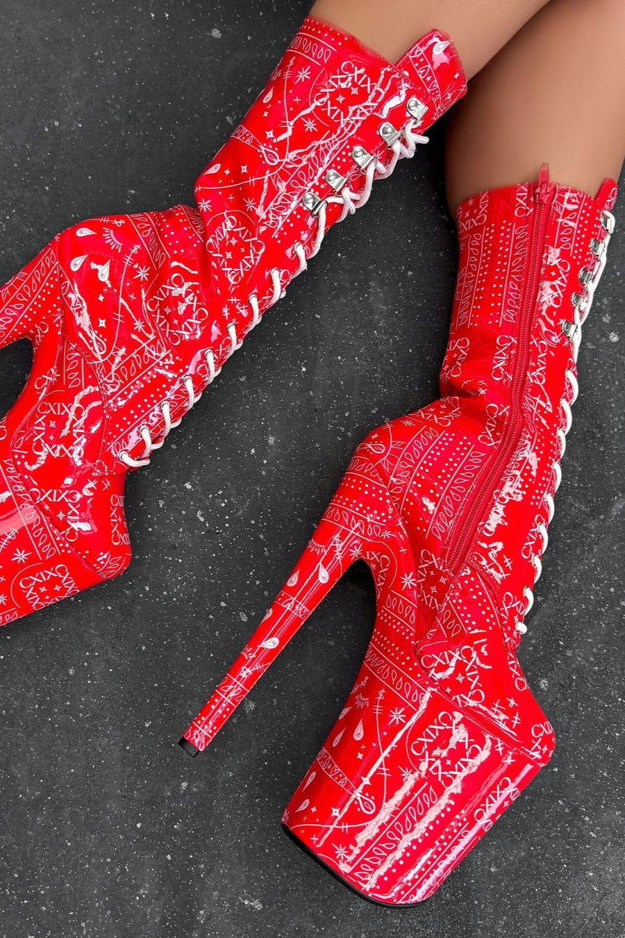 Drop it Like its THOT - Calf Boot - 9INCH - Red