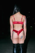 Pillowtalk: Ruffle Scoop Top - Red Satin