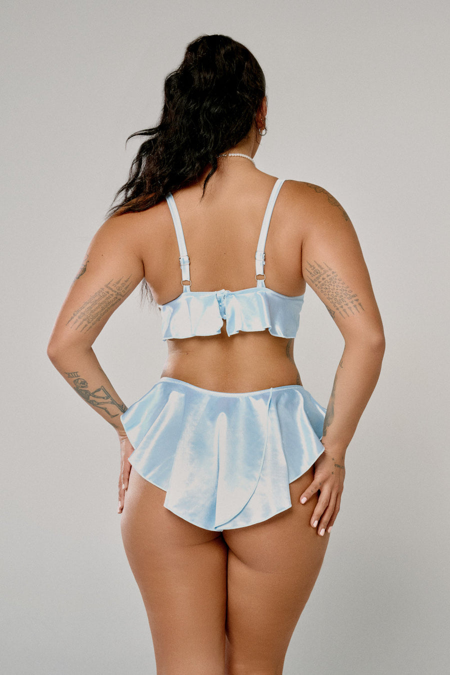 Pillowtalk: Take the Plunge Top - Blue Satin