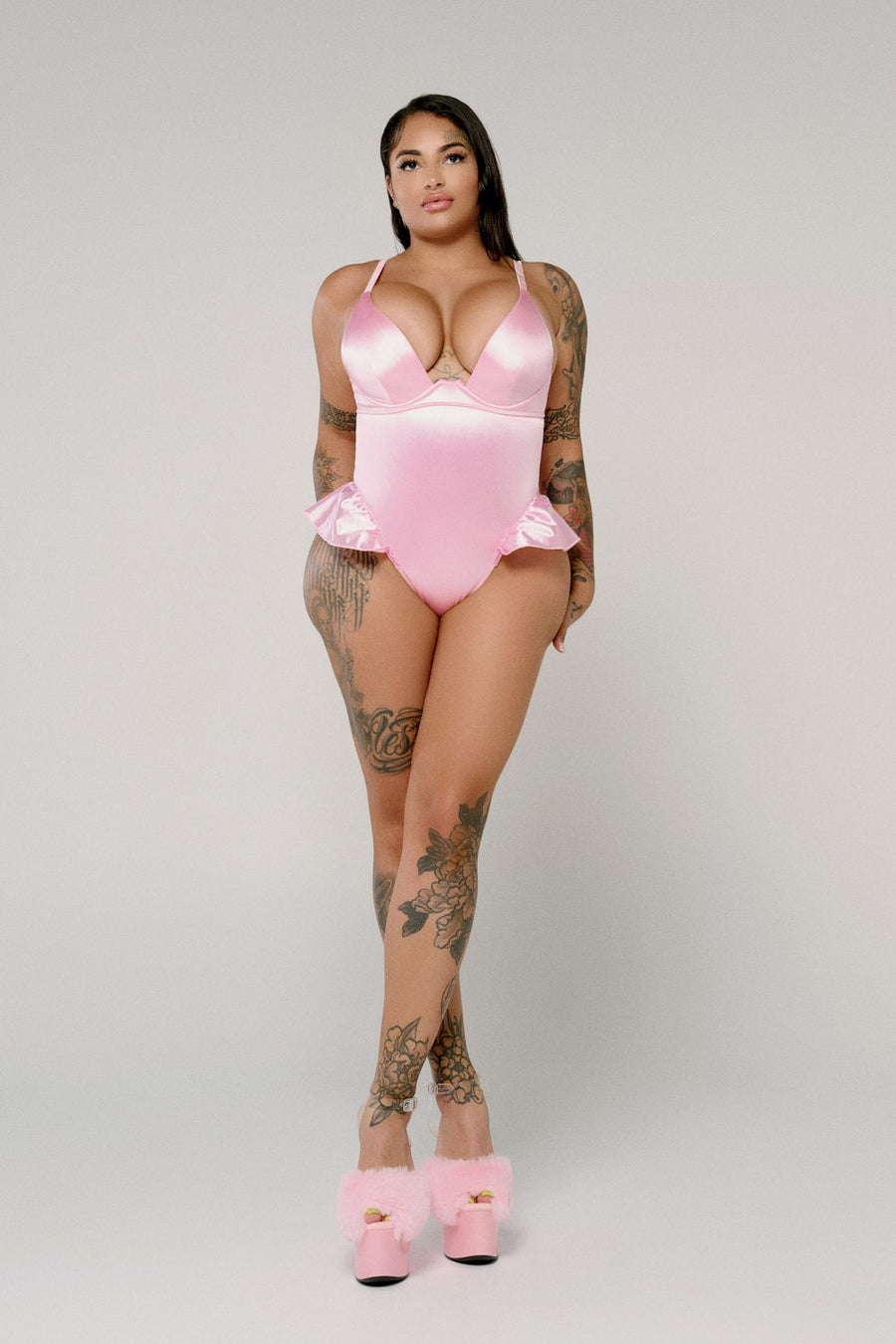 Pillowtalk: Bodysuit - Pink Satin