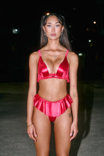 Pillowtalk: Take the Plunge Top - Red Satin