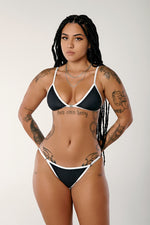 HOAH Bikini Clasp Miami Scrunch Bottoms - Snapped Black/White