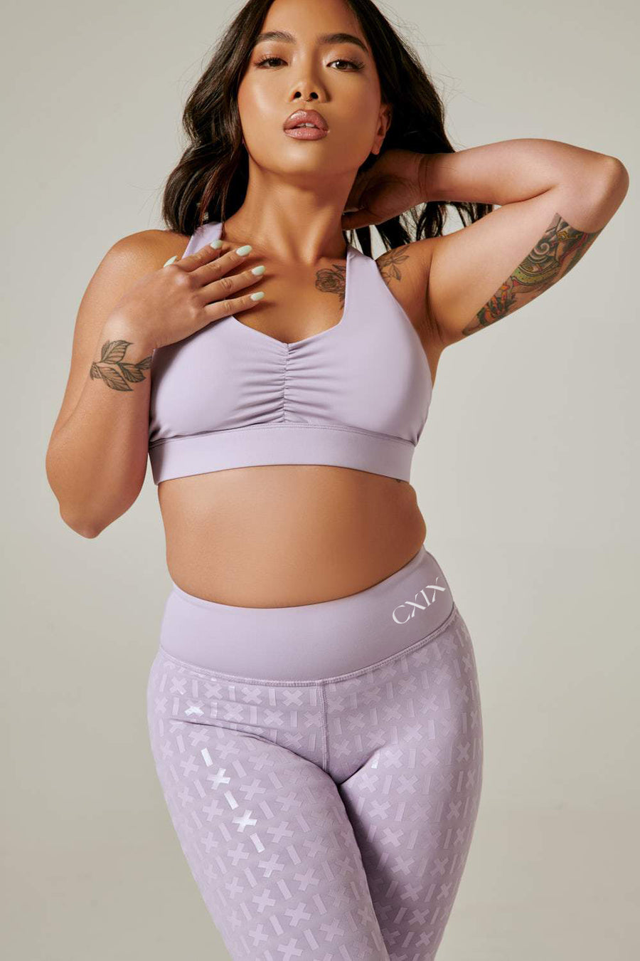 Ruche Sports Bra - Lilac