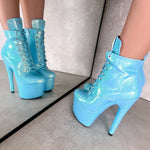 The Glitterati Ankle Boot - Baby Blues *2.0* - 7 INCH, stripper shoe, stripper heel, pole heel, not a pleaser, platform, dancer, pole dance, floor work
