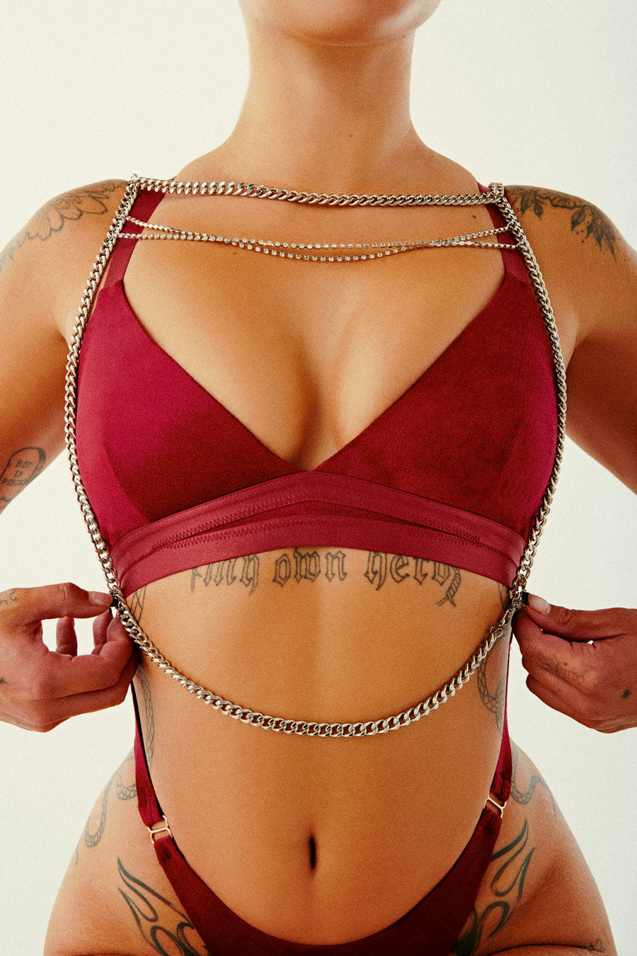 Aphrodite Bodysuit - Maroon Suede