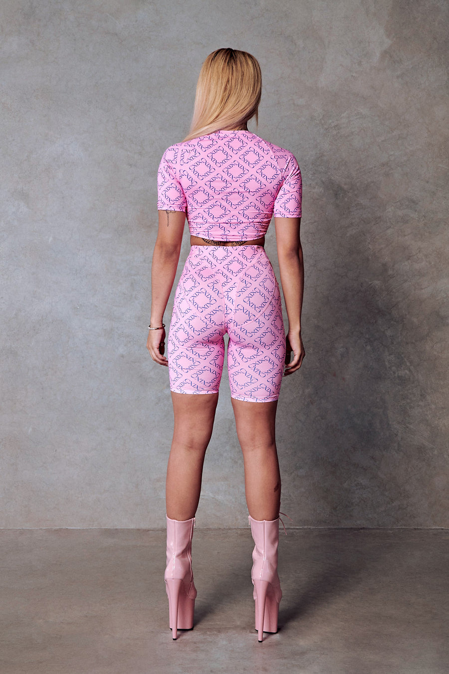 119 Biker Shorts - Pink with Print