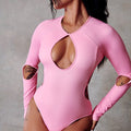 119 Plunge Bodysuit - Pink