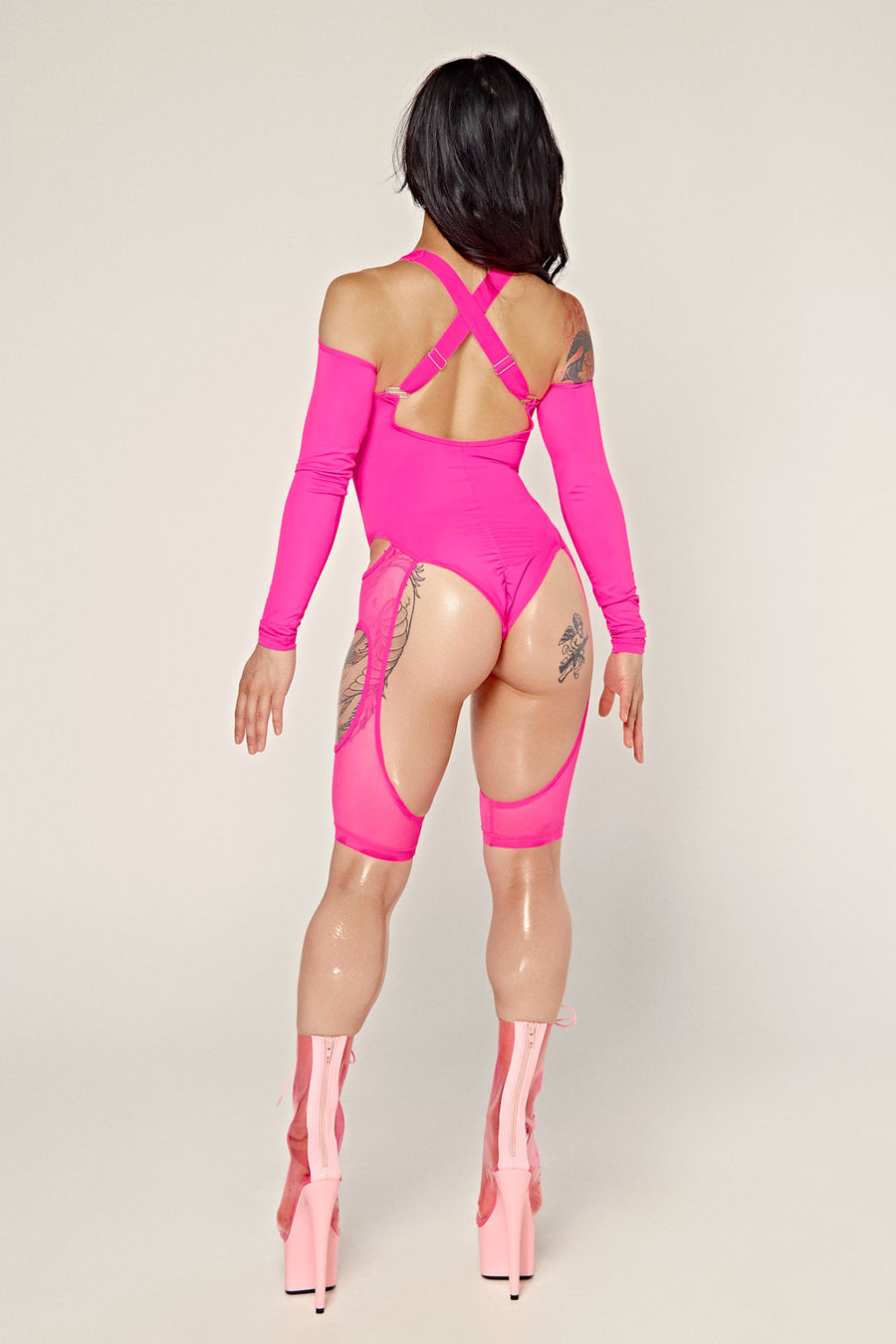 DollHaus Mesh Bodysuit - Barbie Pink