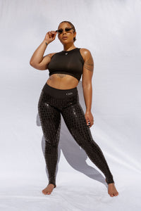 GECKO GRIP™ レギンス：ブラック XXS ポールダンス Gecko Grip™ Leggings: Black Waistband Grip – CXIX