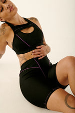 Haley Crossover Sports Bra - Black