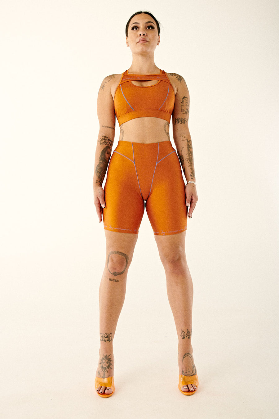 Haley Crossover Sports Bra - Orange