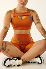 Haley Crossover Sports Bra - Orange