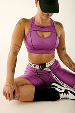 Haley Crossover Sports Bra - Purple
