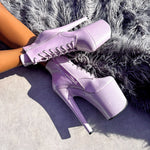 The Glitterati Ankle Boot - Lilac Lovers - 8 INCH