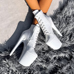 The Glitterati Ankle Boot - Snow Kween - 8 INCH, stripper shoe, stripper heel, pole heel, not a pleaser, platform, dancer, pole dance, floor work